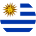 Imagen de la bandera de Uruguay con diseño en forma circular, mostrando sus colores distintivos.