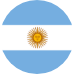 Imagen de la bandera de Argentina con diseño en forma circular, mostrando los colores celeste y blanco con el Sol de Mayo en el centro.