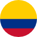 Imagen de la bandera de Colombia con diseño en forma circular, mostrando sus colores distintivos: amarillo, azul y rojo.