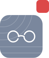 Icono de gafas blancas sobre fondo gris con círculos, representando la mejora de visibilidad online y el incremento de tráfico orgánico para generar conversiones